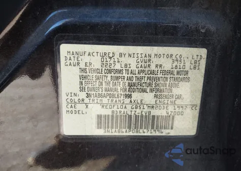 2011 Nissan Sentra 2.0S from USA, damaged, VIN 3N1AB6AP0BL671996